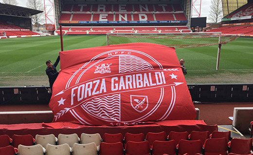 Forza Garibaldi Flag Inside City Ground